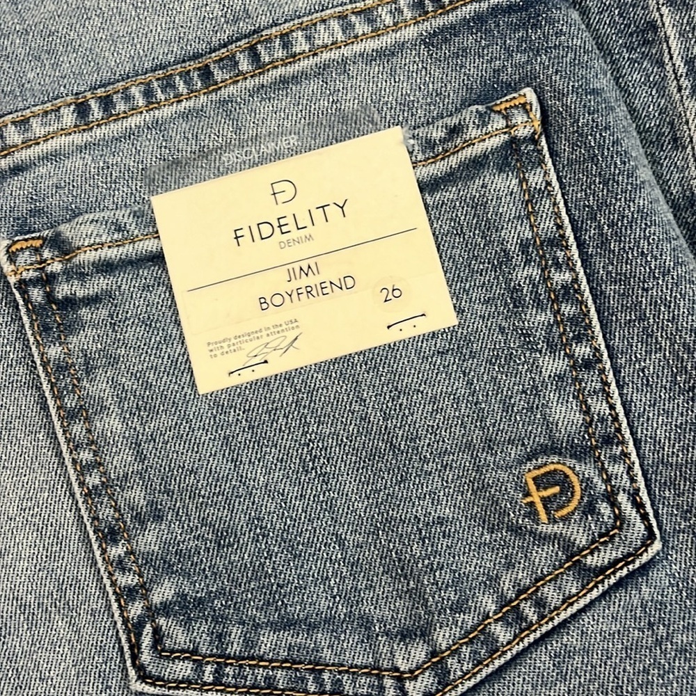 Fidelity Jimi Boyfriend Crop Jeans Size 26 NWT - Picture 4 of 12